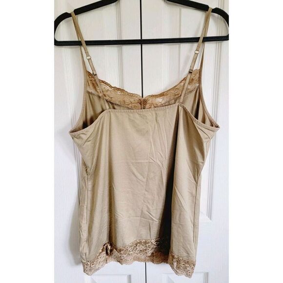 Apt. 9 Tank Top Women's XL Tan Beige Layering Essentials Lace Accents‎ Neutral - Picture 2 of 6